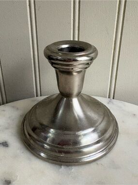 Vintage FB Roger’s Pewterlite Candlestick Holder Silver-Tone VTG Coastal Grandma
